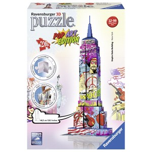 Ravensburger (12599) - "Empire State Building Pop Art" - 216 brikker puslespil