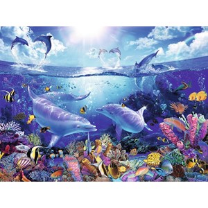 Ravensburger (16331) - Christian Riese Lassen: "Day of the Dolphins" - 1500 brikker puslespil