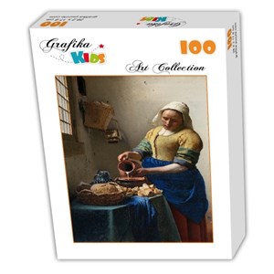Grafika (00154) - Johannes Vermeer: "The Milkmaid, 1658-1661" - 100 brikker puslespil