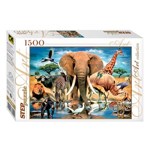 Step Puzzle (83042) - "World of Animals" - 1500 brikker puslespil