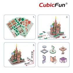 Cubic Fun (C239h) - "St. Basil's Cathedral" - 92 brikker puslespil