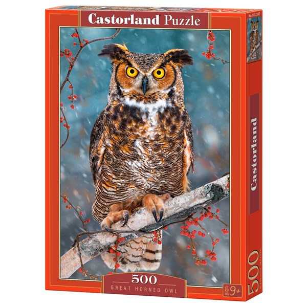 Castorland (B-52387) - "Great Horned Owl" - 500 brikker puslespil