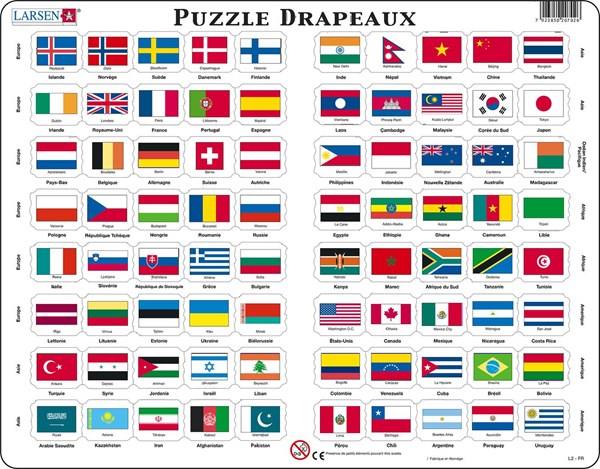 Larsen (L2-FR) - "Flags - FR" - 80 brikker puslespil