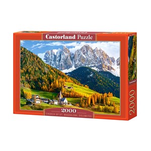 Castorland (C-200610) - "Church of St. Magdalena, Dolomites" - 2000 brikker puslespil