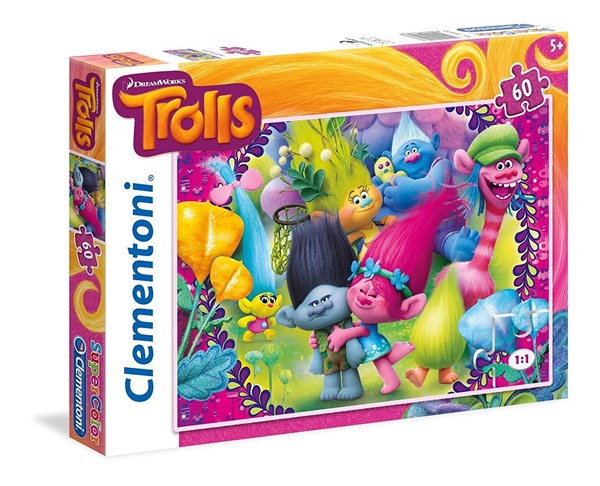 Clementoni (26958) - "Trolls" - 60 brikker puslespil