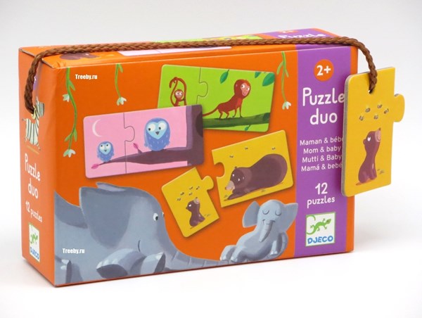 Djeco (08157) - "Mor og barn" - 2 brikker puslespil