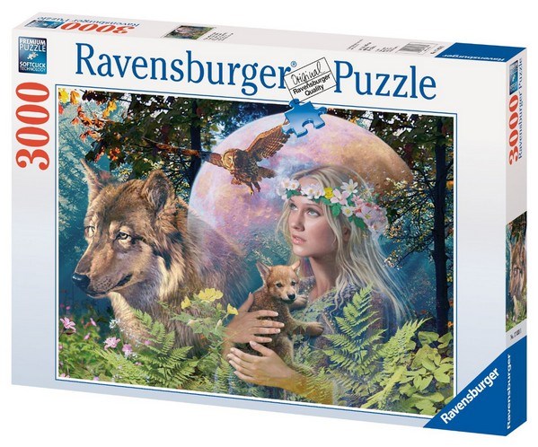 Ravensburger (17033) - "Wolves in the Moonlight" - 3000 brikker puslespil