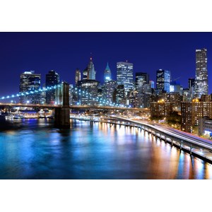 Grafika Kids (00333) - "New York by Night" - 100 brikker puslespil