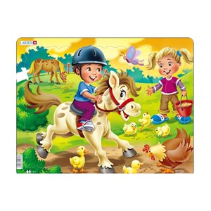 Larsen (BM8) - "Farm Kids with Pony" - 16 brikker puslespil