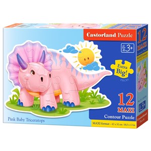 Castorland (B-120048) - "Pink Baby Triceratop" - 12 brikker puslespil