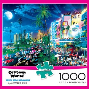 Buffalo Games (11526) - Alexander Chen: "South Beach Moonlight (Cartoon World)" - 1000 brikker puslespil