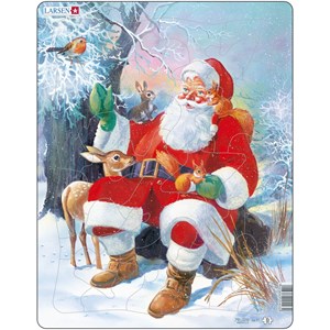 Larsen (JUL7) - "Santa with Animals" - 32 brikker puslespil