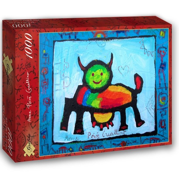 Grafika (02467) - Anne Poire, Patrick Guallino: "Vache Radieusement Arc-en-ciel" - 1000 brikker puslespil