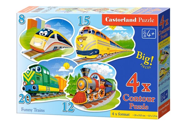 Castorland (B-043033) - "Funny Trains" - 8 12 15 20 brikker puslespil