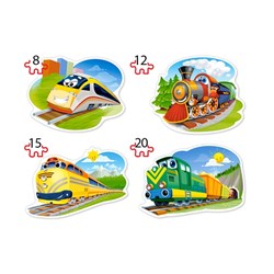 Castorland (B-043033) - "Funny Trains" - 8 12 15 20 brikker puslespil