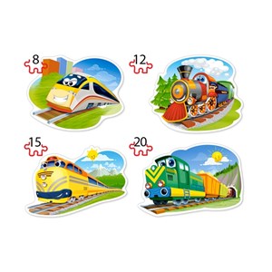 Castorland (B-043033) - "Funny Trains" - 8 12 15 20 brikker puslespil