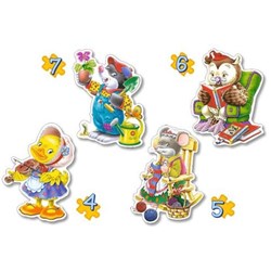 Castorland (B-04102) - "Playing Animals" - 4 5 6 7 brikker puslespil