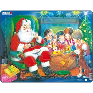Larsen (JUL14) - "Santa with Children" - 15 brikker puslespil