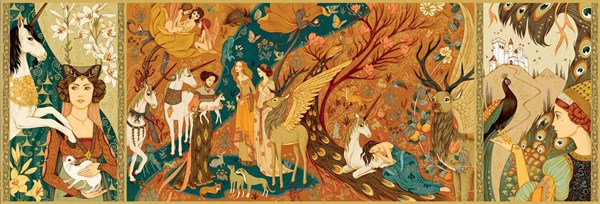 Djeco (07624) - "Ladies with Unicorns" - 500 brikker puslespil