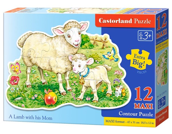 Castorland (B-120079) - "A Lamb with his Mom" - 12 brikker puslespil
