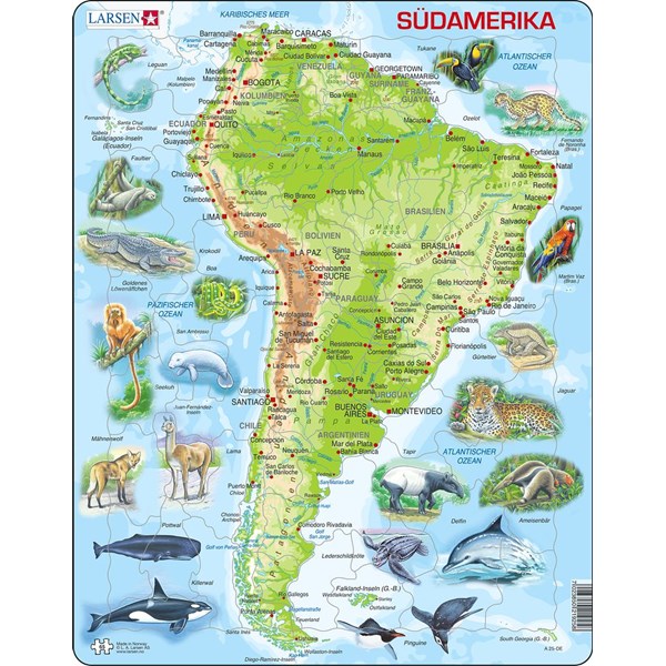 Larsen (A25-DE) - "South America - DE" - 65 brikker puslespil