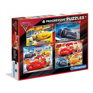 Clementoni (07714) - "Cars" - 20 60 100 180 brikker puslespil