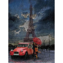 Art Puzzle (4407) - "Eiffel, Rain and Love" - 1000 brikker puslespil