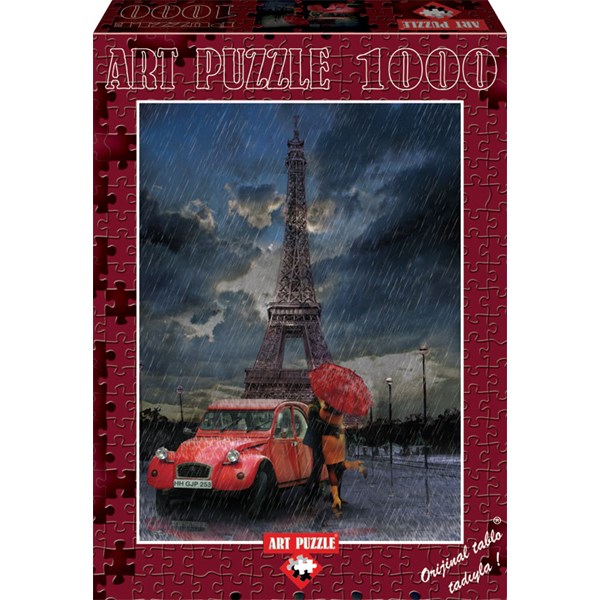 Art Puzzle (4407) - "Eiffel, Rain and Love" - 1000 brikker puslespil