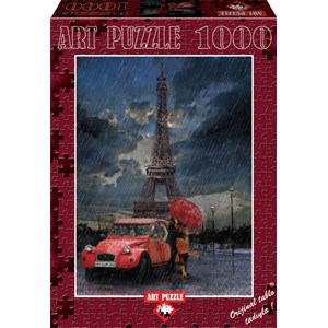 Art Puzzle (4407) - "Eiffel, Rain and Love" - 1000 brikker puslespil