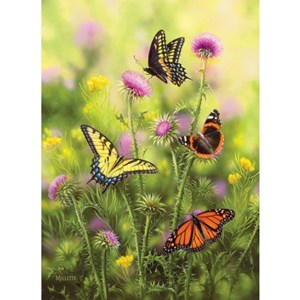 SunsOut (30921) - Rosemary Millette: "Butterflies and Thistle" - 500 brikker puslespil