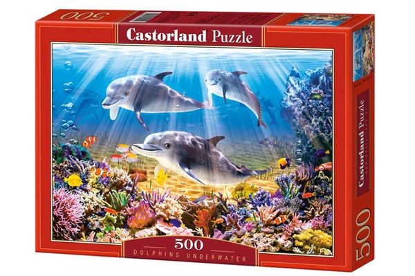 Castorland (B-52547) - "Dolphins Underwater" - 500 brikker puslespil