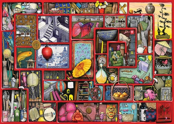 Ravensburger (19398) - Colin Thompson: "The Red Box" - 1000 brikker puslespil