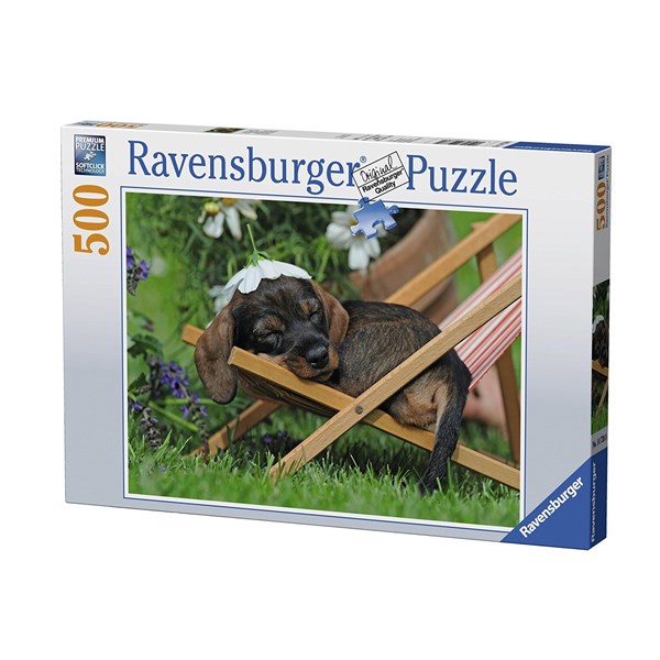 Ravensburger (14738) - "Charming Dachshund" - 500 brikker puslespil