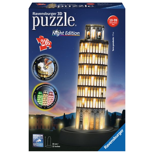 Ravensburger (12515) - "Det Skæve Tårn i Pisa" - 216 brikker puslespil