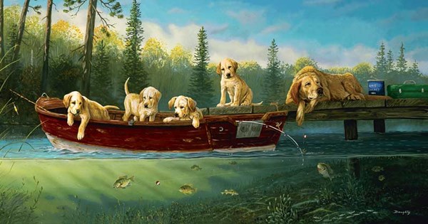 SunsOut (71196) - Terry Doughty: "Fishing Lessons" - 500 brikker puslespil