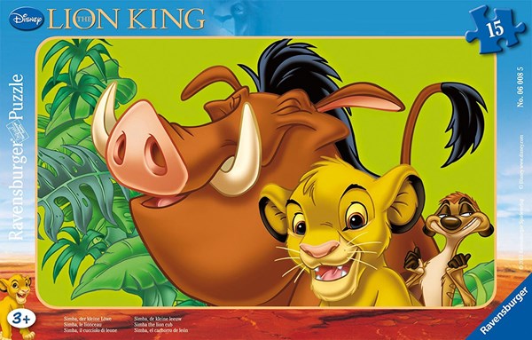 Ravensburger (06008) - "The Lion King, Simba the Lion Cub" - 15 brikker puslespil