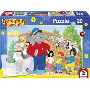 Schmidt Spiele (56049) - "Benjamin The Elephant, Trip to the Zoo" - 20 brikker puslespil