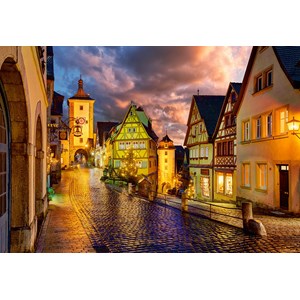 Castorland (C-103461) - "Rothenburg at Night" - 1000 brikker puslespil
