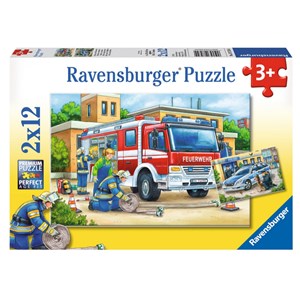 Ravensburger (07574) - "Police and Firefighters" - 12 brikker puslespil