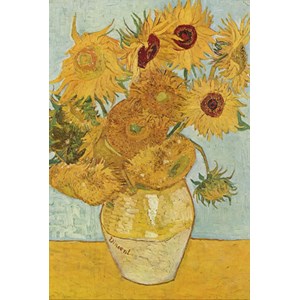 Grafika (00033) - Vincent van Gogh: "Vase with 12 sunflowers, 1888" - 100 brikker puslespil