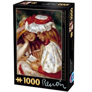 D-Toys (66909-RE08X) - Pierre-Auguste Renoir: "Two Girls Reading" - 1000 brikker puslespil