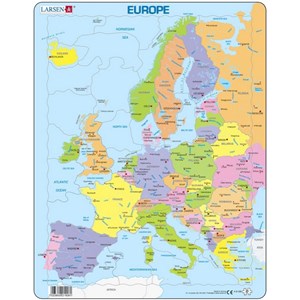 Larsen (A8-FR) - "Map of Europe - FR" - 37 brikker puslespil