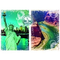 Grafika (T-00212) - "United States of America" - 1000 brikker puslespil