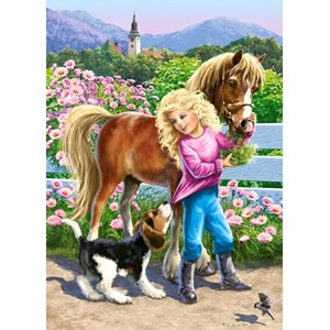 Castorland (B-06755) - "A Walk with Pony and Dog" - 60 brikker puslespil