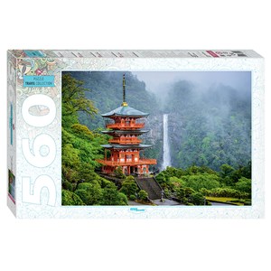 Step Puzzle (78094) - "Temple Seiganto-ji & Nachi Falls" - 560 brikker puslespil