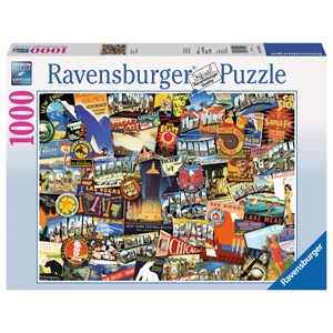 Ravensburger (19212) - "On the Road!" - 1000 brikker puslespil