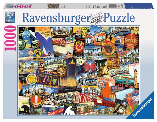 Ravensburger (19212) - "On the Road!" - 1000 brikker puslespil