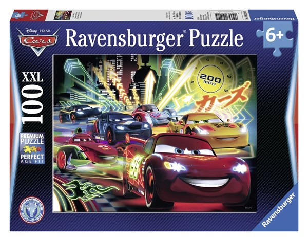 Ravensburger (10520) - "Cars Néon" - 100 brikker puslespil