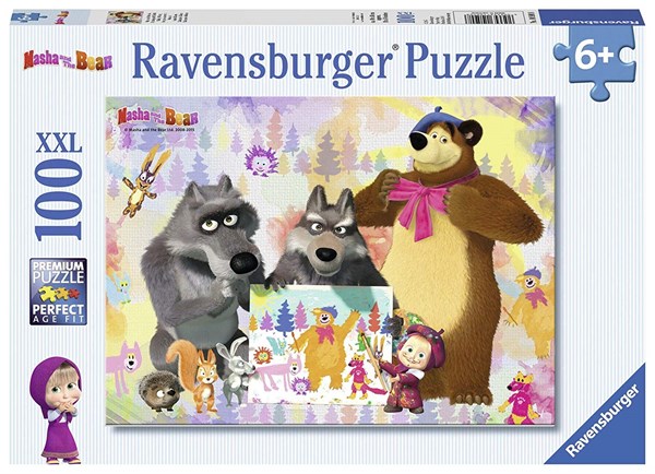 Ravensburger (10590) - "Masha and the Bear" - 100 brikker puslespil