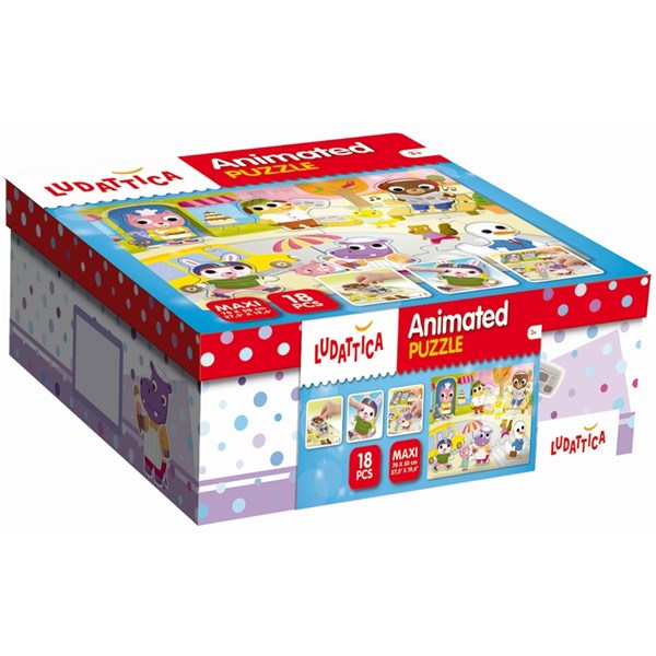 Ludattica (52486) - "Animated Puzzle" - 18 brikker puslespil